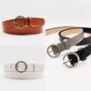 All-match Round Buckle Women's PU Belt Simple and Fashionable Jeans Belt New Student Belt