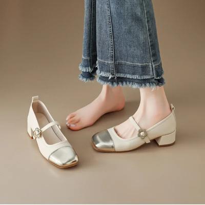 Модные разноцветные женские туфли-лодочки на плоской подошве с короткими каблуками и пряжкой на ремне. Осень-весна 2024. Новые поступления. Сексуальные туфли-лодочки для вечеринок. Женская обувь.