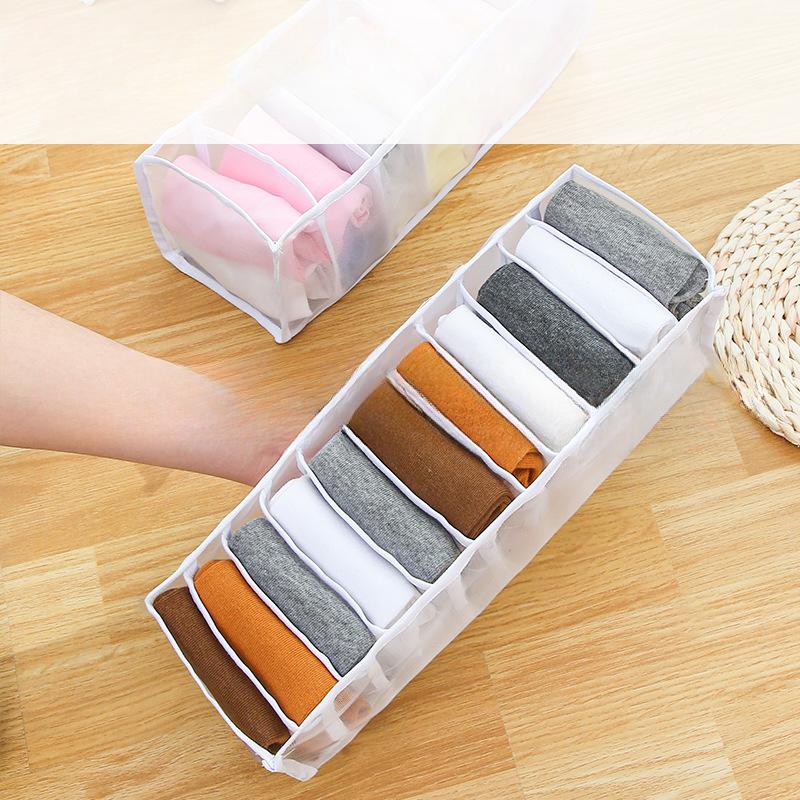 Сетчатый ящик для хранения нижнего белья, который можно сложить, чтобы положить бюстгальтеры, трусики, носки, ящик-органайзер с разделителем