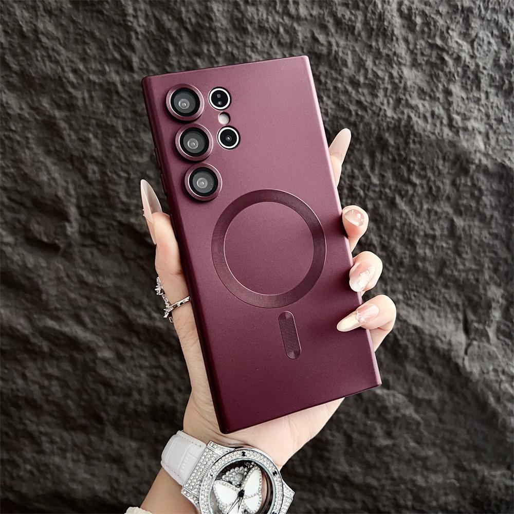 Матовые ударопрочные чехлы с магнитами Magsafe для беспроводной зарядки для Samsung Galaxy S25 S24 Ultra S23 FE S22 S21 Plus Чехол fundas