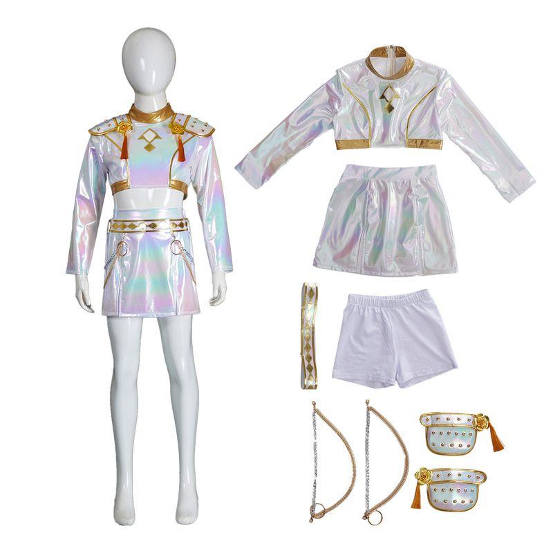 K-Pop Demon Hunter Girls Group Cosplay Costume Lumi White Colorful Stage Performance Outfit Cosplay Costume Cross-Border Factory