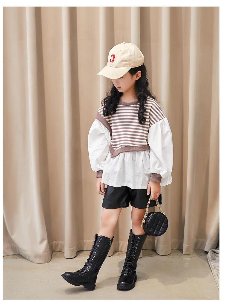 Girls' High-Top Princess Boots: Fashion Show Performance Simple Long Boots