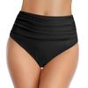 Women's Seamless Physiological High Waisted Elastic Pleated Swim Trunks