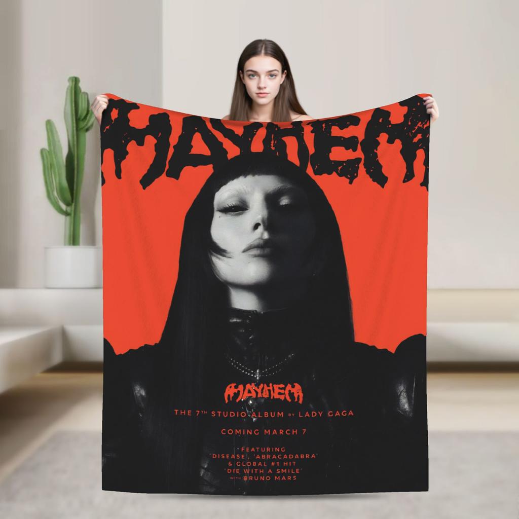 Lady Gaga Mayhem 2025 Album Blanket Super Soft Plush Bedding Throws For Couch Chair Travel Flannel Bedspread Bed Cover
