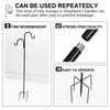 Heavy Duty Shepherd Hook 5 Prong Base Garden Hook Stake Rust-proof Multifunctional Standing Pole Hook for Bird Feeder Lanterns Flower Baskets