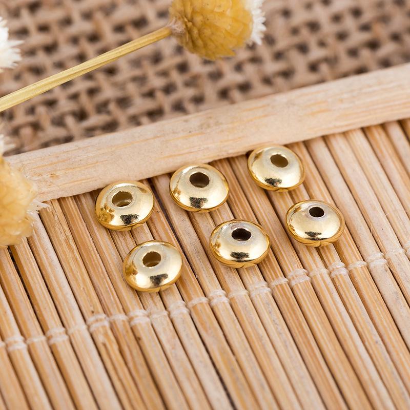 Бусины-блюдца из стерлингового серебра 925 пробы «Сделай сам»: Плоские бусины и подвески из настоящего золота