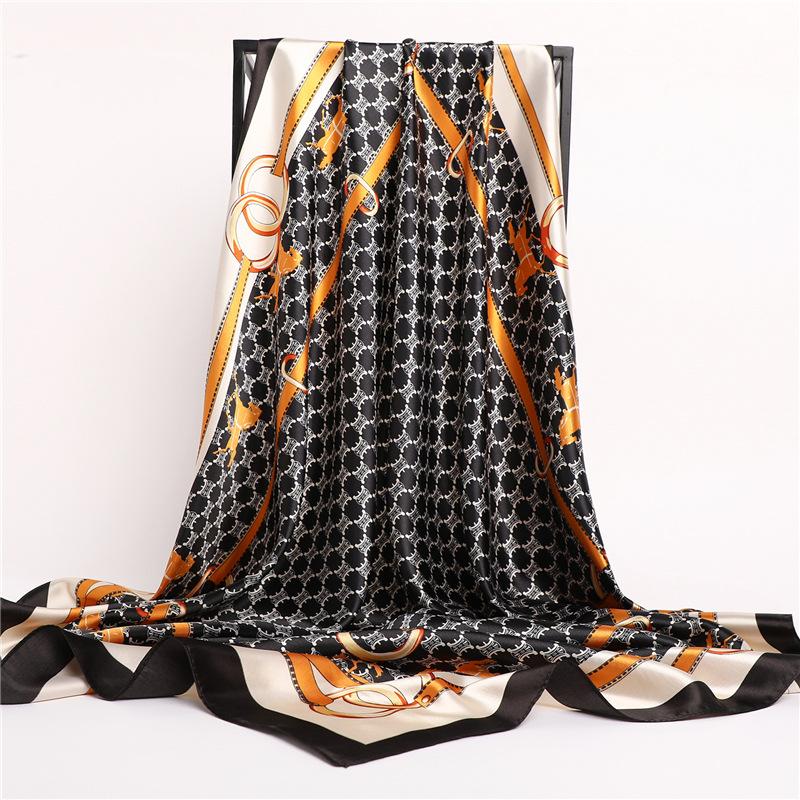 90 * 90 см новый шелковый шарф женский весенне-летний декоративный шарф солнцезащитный дорожный платок осенне-зимний шарф тонкий выпуск