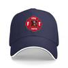 Fire Fighter Emergency Rescue Baseball Cap With Red Maltese Cross Logo Black Classic Fit Hat For Adults