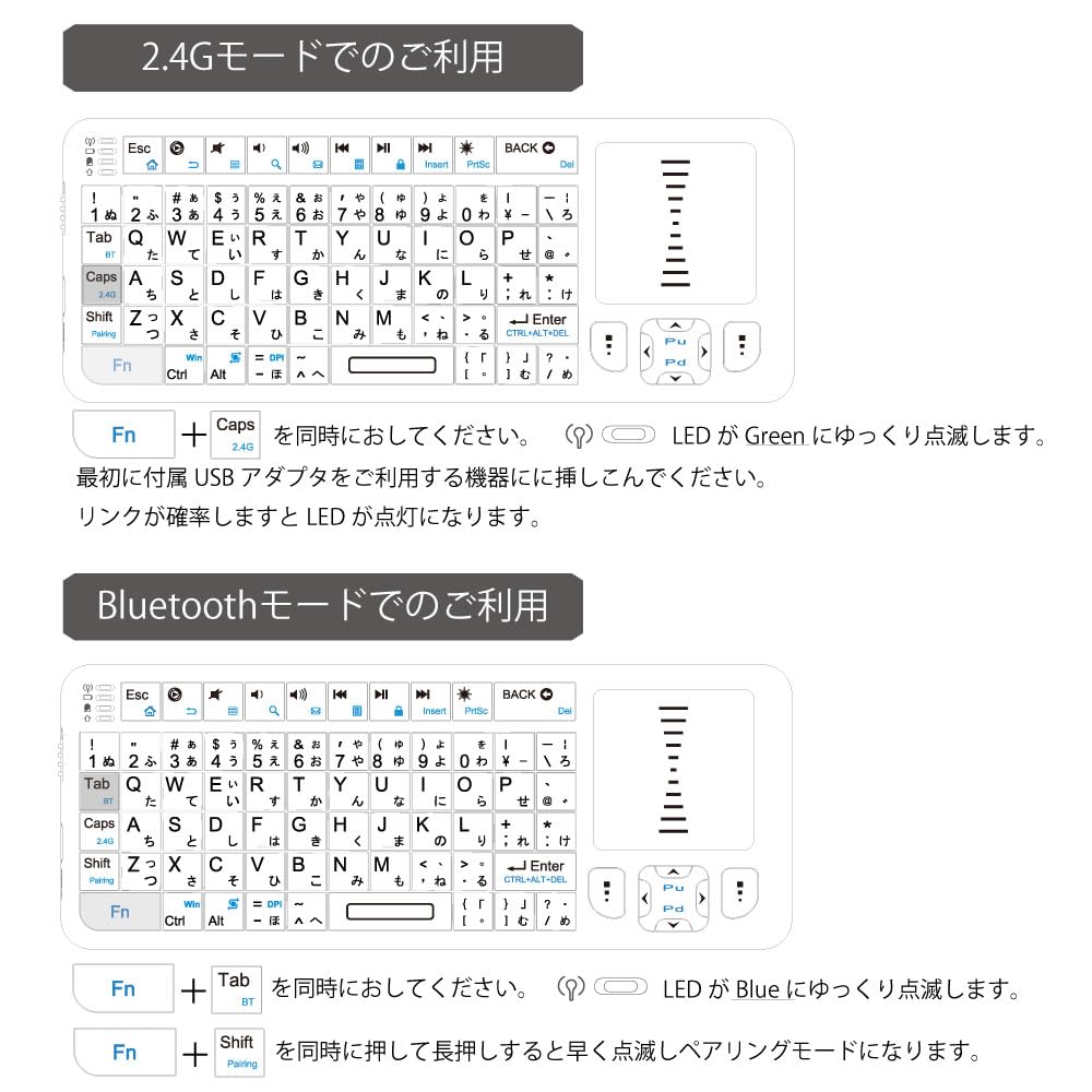 Мини беспроводной Bluetooth-конвертер, совместимый с ПК и клавиатурой, 2.4G, Type-C в комплекте, тачпад, смартфоны, SD-PKB-24BT