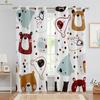 Милые мультяшные животные с принтом шторы для спальни, гостиной, кухни, детской комнаты, занавески для окон, украшение для дома, 2 шт.