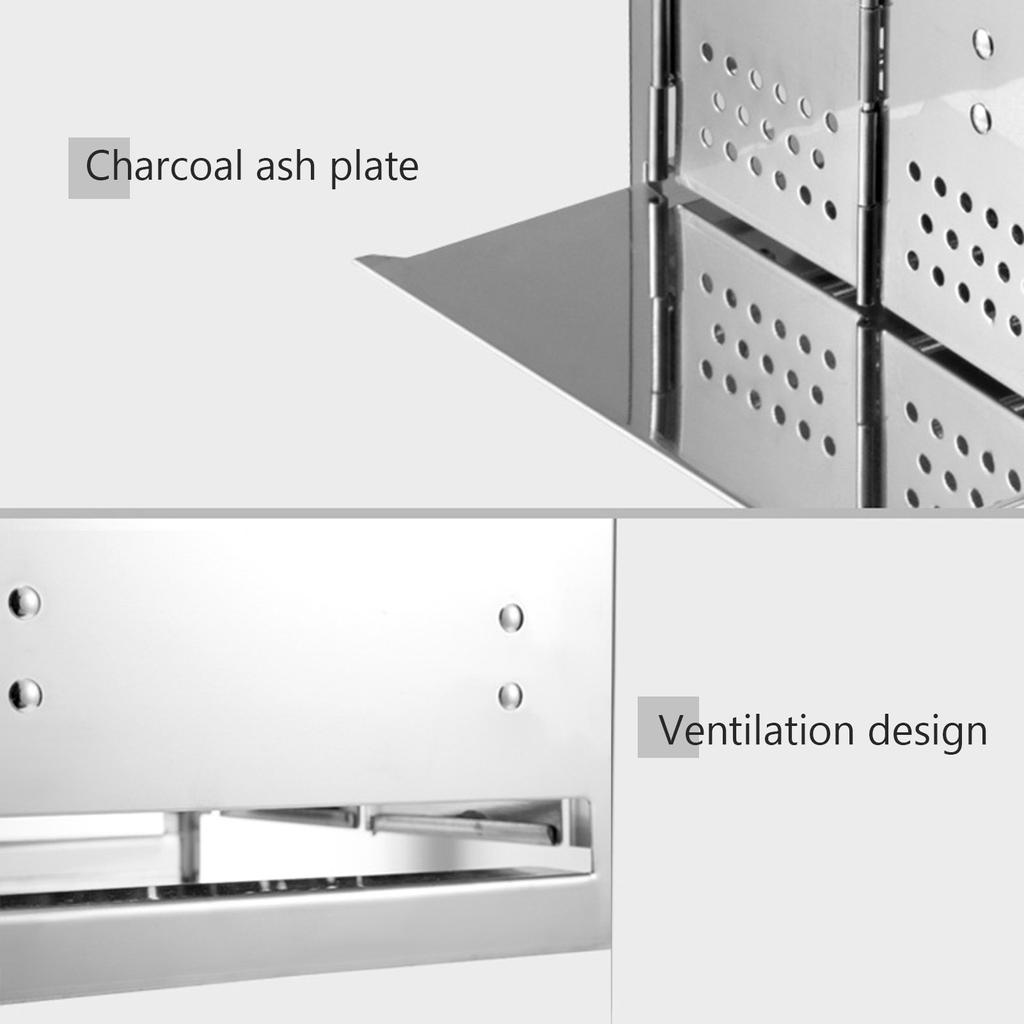 Дровяная печь из нержавеющей стали складной мини-гриль на углях легкий гриль для кемпинга сада пикника на открытом воздухе