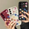 Мультяшный принт в виде сердец любви матовый мягкий чехол для Samsung S25 S24 FE S23 Ultra A56 A36 A16 A55 A15 A35 A54 A14 защита линзы противоударный чехол для телефона TPU