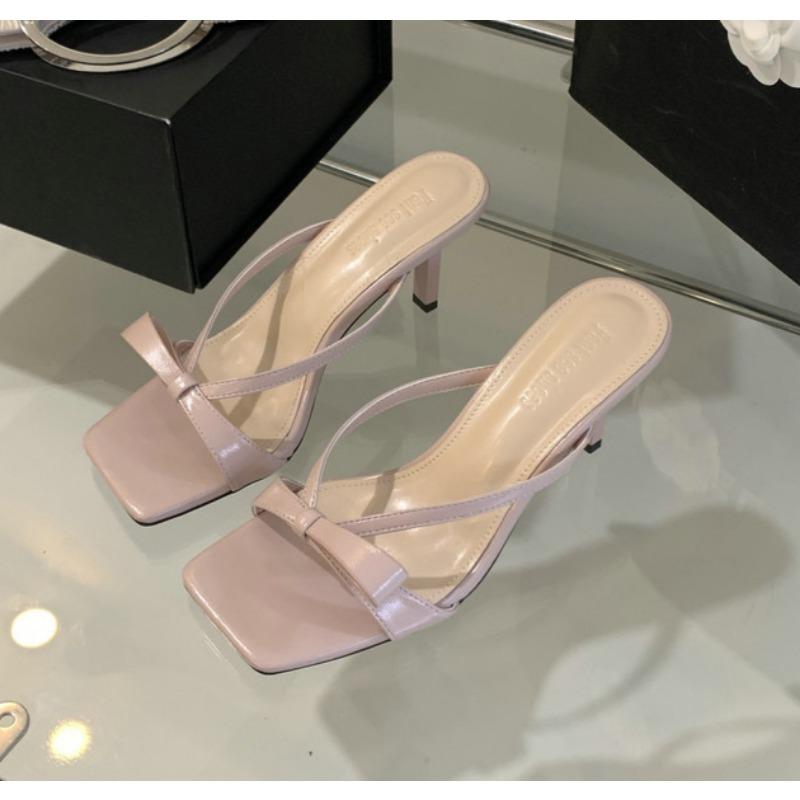 Fashion New Bow High Heel Slippers Female Shoes High Heels Sandals Summer Women Shoes Woman Fashion Cool Mules Slides Flip Flops