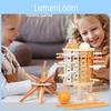Wooden Tower Puzzle Game For Kids With Dice And Party Play Set