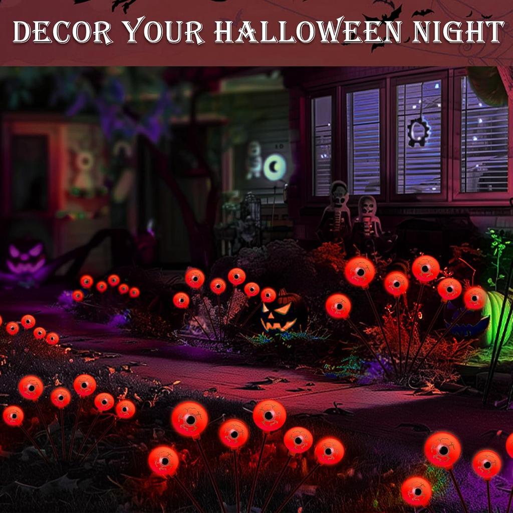Хэллоуин Украшение Уличное Солнечное Хоррор Глаз Свет Сад Двор Терраса Вечеринка Украшение Водонепроницаемый Хэллоуин Подсветка для Дорожки