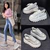 Little White Shoes Thick Sole Inner Height Increase Women's Retro Casual Fashion Sports Comfortable Female Student Board Shoes