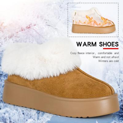 Новинка 2023 года, зимние сапоги большого размера, теплая женская хлопковая обувь на толстой подошве, женская обувь