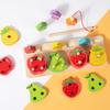 Early Education Puzzle Fruit Set Column Fishing Game Color Cognition Exercise Fine Movement Hand-eye Coordination Toy