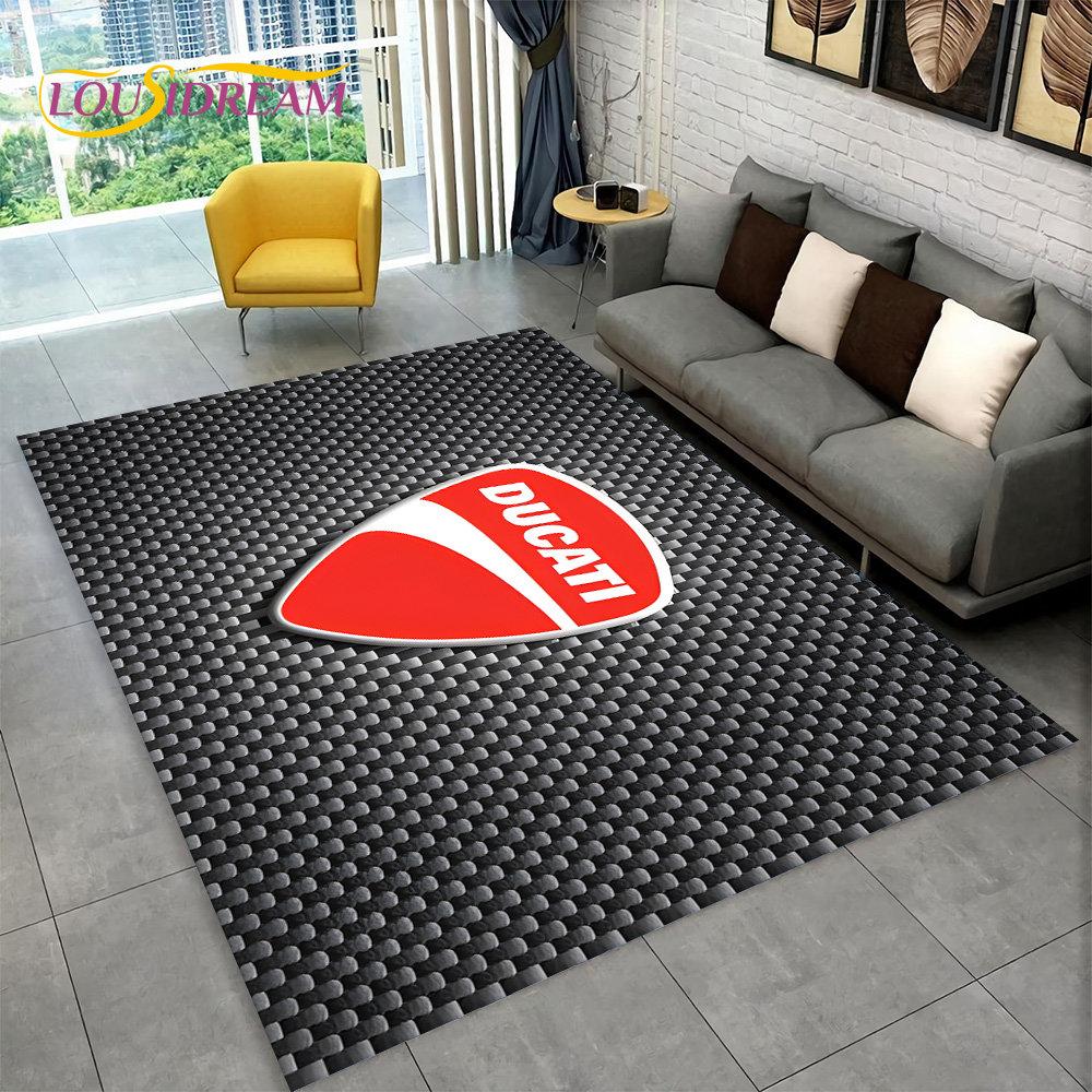 3D D-Ducati Pattern Area Rug Large,Carpet Rug for Living Room Bedroom Sofa Doormat Kitchen Decor,Kid Game Non-slip Floor Pad Mat