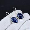 Natural Sodalite Gemstone 925 Sterling Silver Earring, Boho Silver Jewelry Dangle Earrings, Gifts For Anniversary Gifts For Her