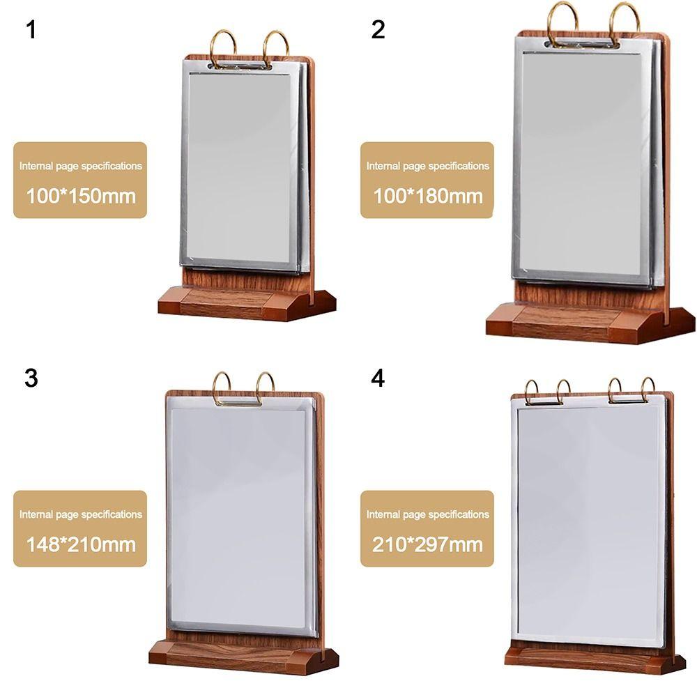 Wooden Desktop Display Stand T-Shaped a4/A5/A6 Dining Table Card Holder Convenient Dual-Sided Visibility Store Billboard