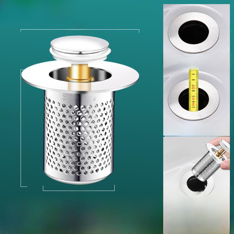 Всплывающий слив для раковины с сеткой-фильтром и заглушкой против запаха