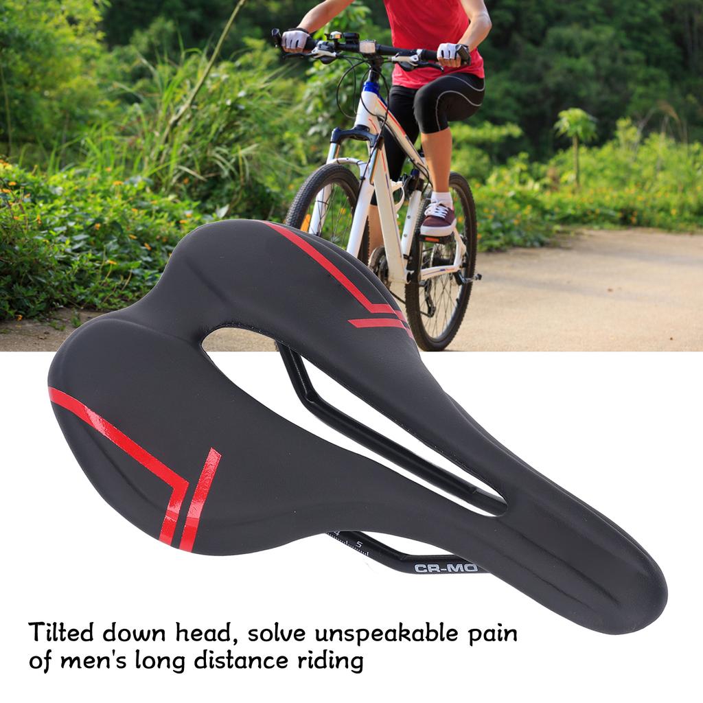 Mountain Bike Saddle Cushion Microfib PU Lth Hollow Brthable for Road Riding