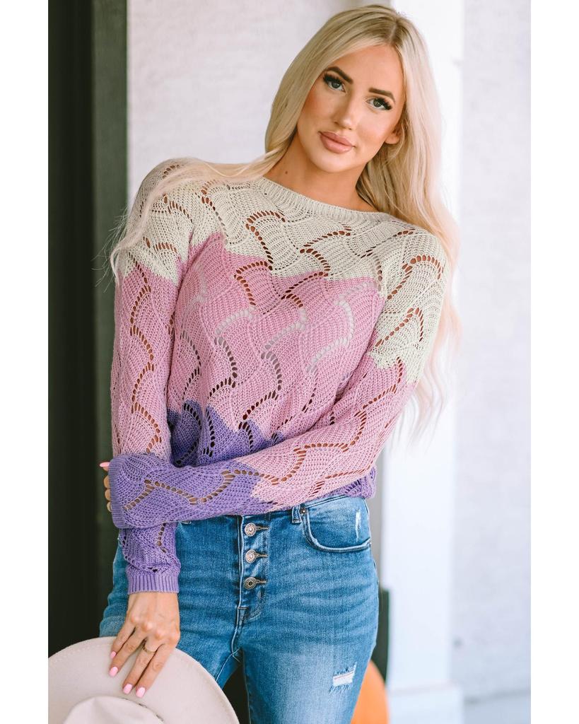 Azura Exchange Вязаный свитер с цветными блоками