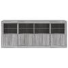 Sideboard with LED Lights Grey Sonoma 163 x 37 x 67 cm