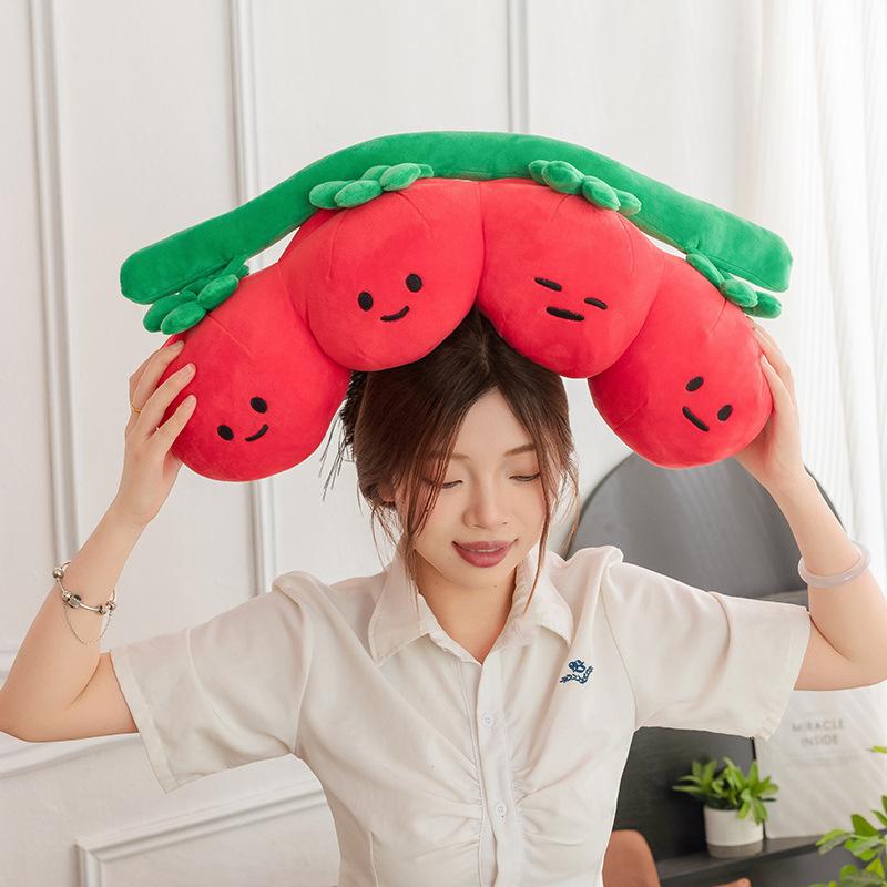 Sam's same vegetable series throw pillow green onion tomato peanut mushroom doll cushion plush toy
