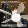 Silent 5 Leaves Type-C Interface Ceiling Canopy Fan With Remote Control Adjustable Speed Cooling Device For Outdoor Camping