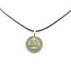 Stones and Minerals. Argentina 20 Centavos Coin Necklace. Black Cord.