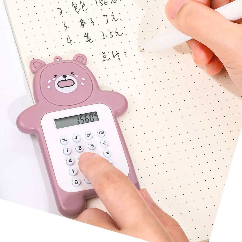 Портативный калькулятор Милый стиль медвежонка 8-разрядный калькулятор Мини мультяшный калькулятор для студенток Подарок Коричневый медведь