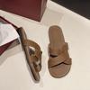 Shoes Cross with Slippers Women's Summer 2025 New French Retro Style Casual Flat Beach