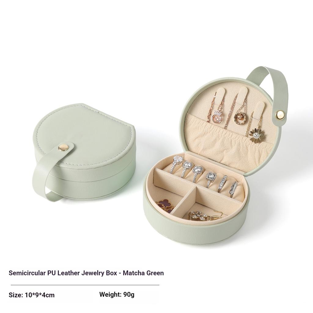 Custom Logo Portable Travel Jewelry Storage Bag Organizer Dust Proof Leather Jewelry Box Container