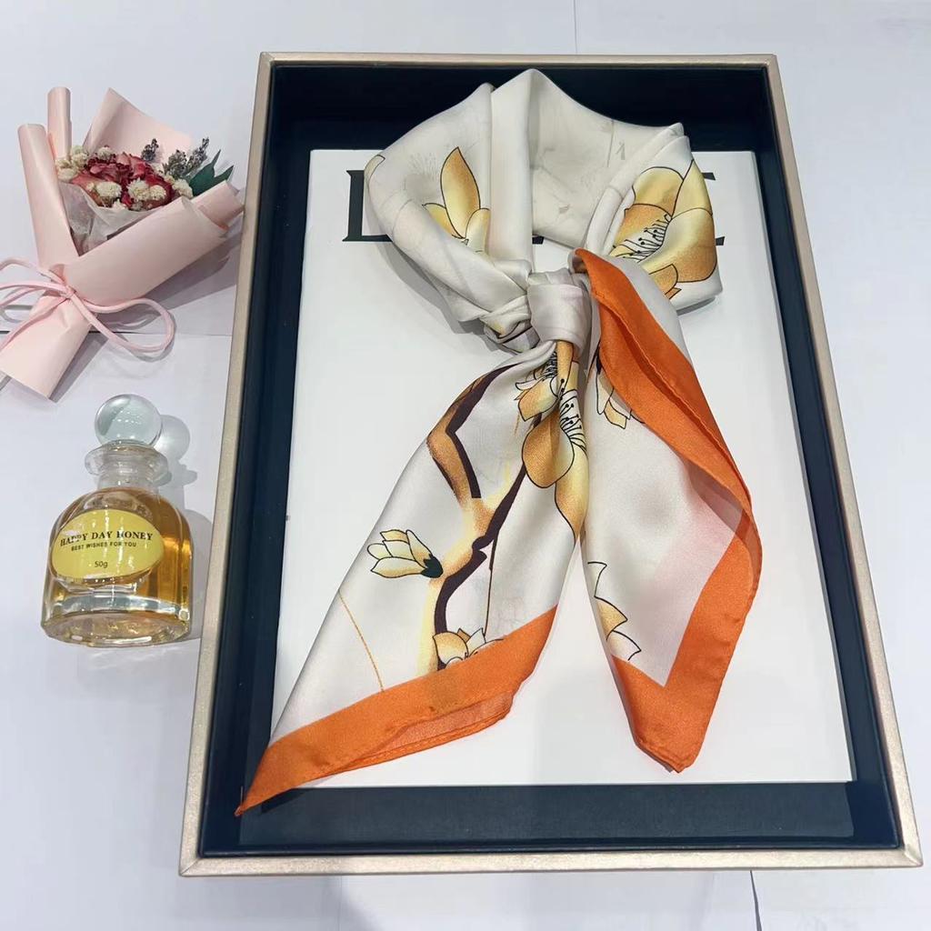 Шелковый шарф женский модный универсальный высокий смысл 70 квадратный шарф защита шеи шарф ретро шарф сумка