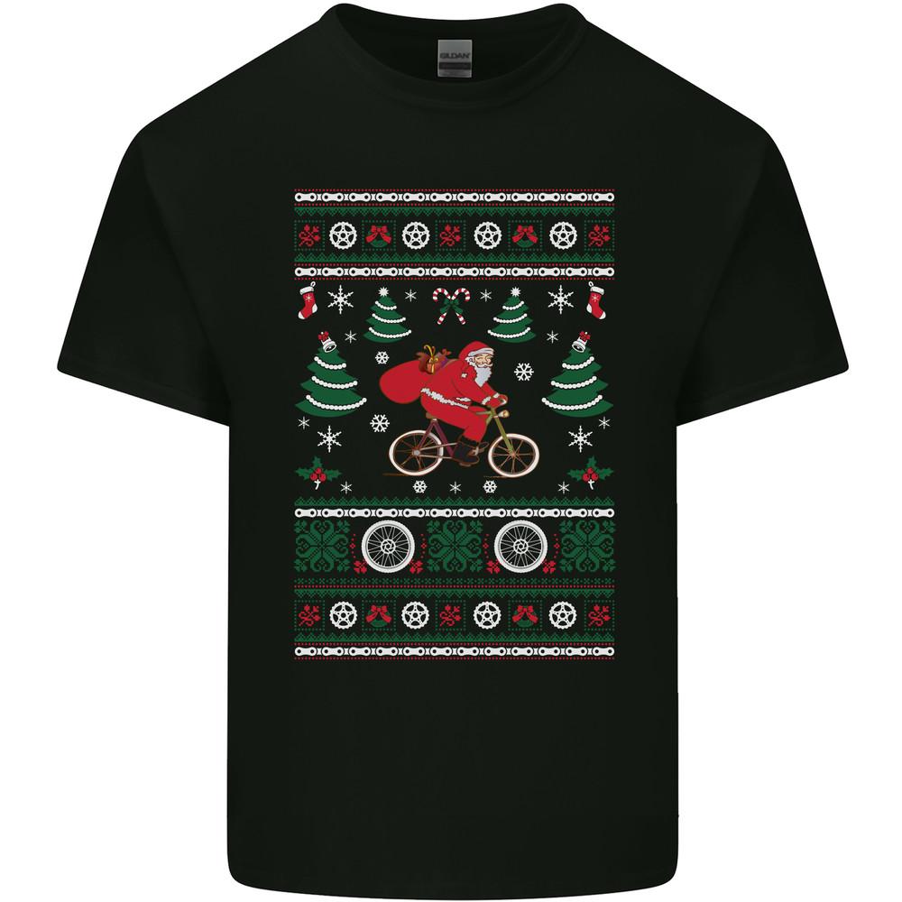 Cycling Santa Claus Christmas Cyclist Mens Light Cotton T-Shirt Unisex T-Shirt