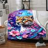1pc Cheetah Art Print Blanket Lightweight Flannel Blanket Throw Blanket For Sofa, Bed, Travel, Camping, Livingroom, Office yy251015184