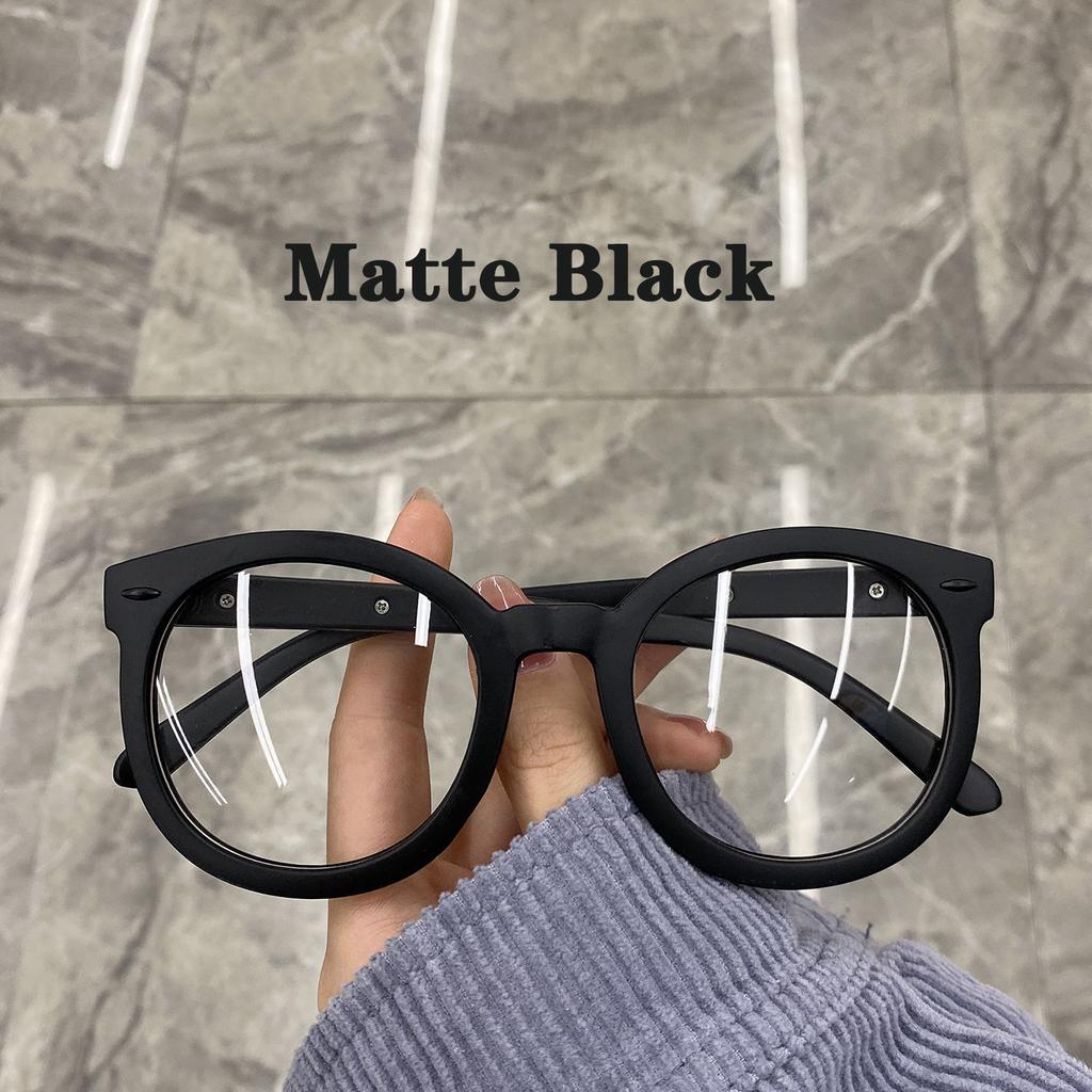 Retro Round Frame Plain Glasses Blue Plating Film Glasses All Can Match Men Women Fashion Blue Light Blocking Glasses Eyewear