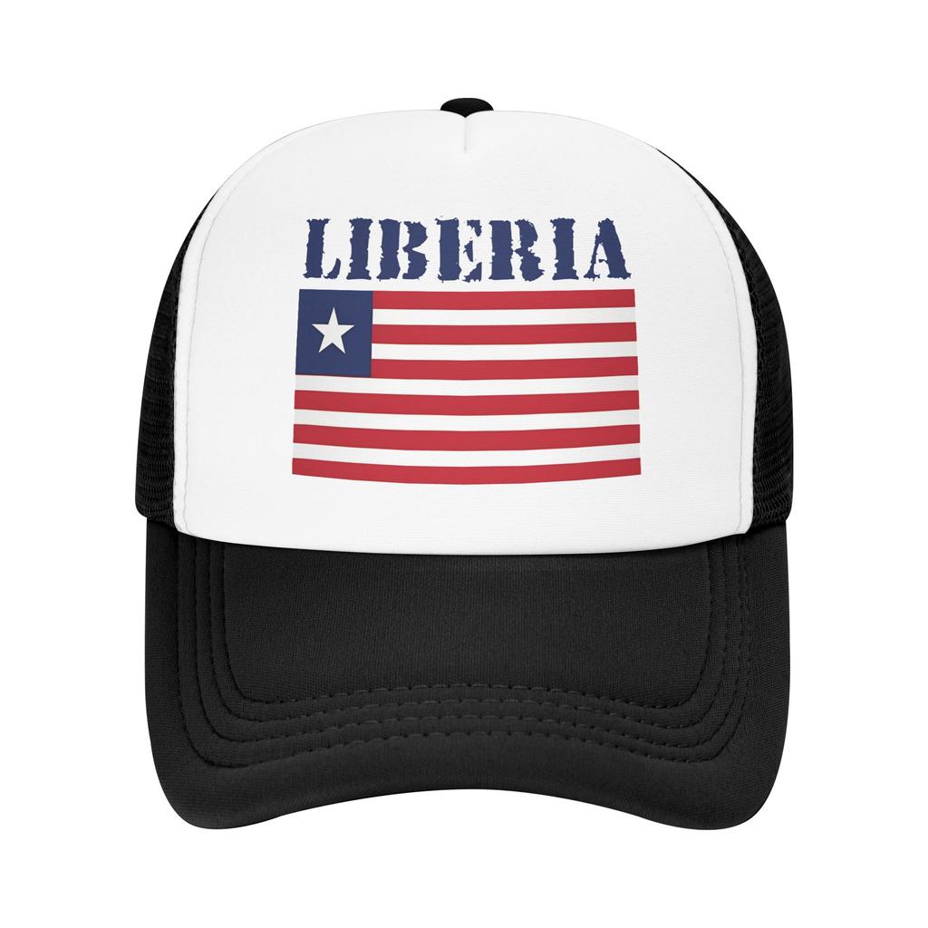 Liberia Sun Hats  Trendy UnisexTeens Mesh Trucker Hat SunProof Print Hiking Fishing Snapback Cap Gift
