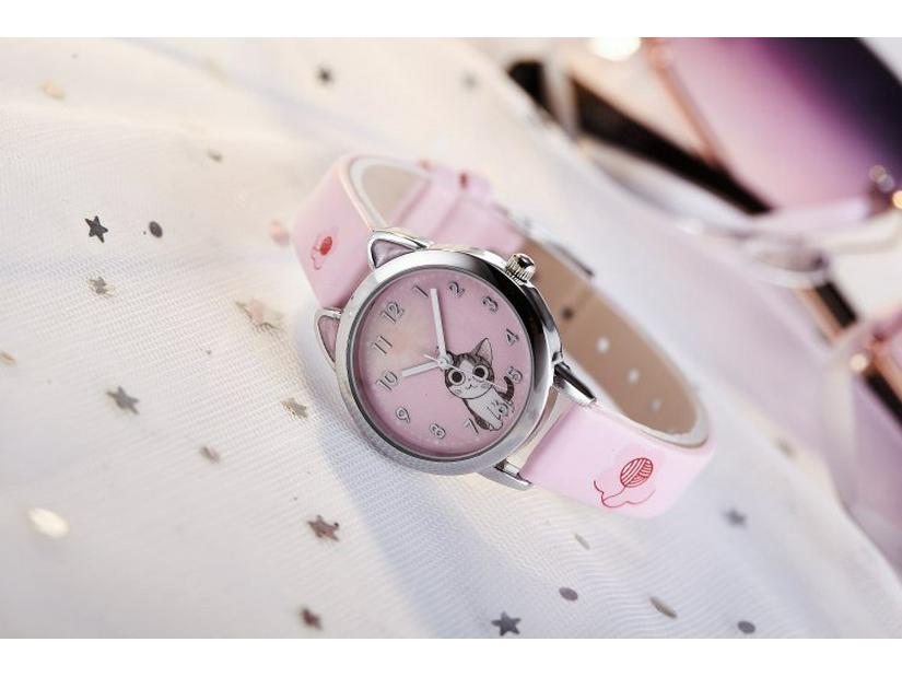 Стильные детские кварцевые часы с кожаным ремешком для девочек и мальчиков