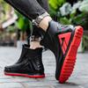 Rain Shoes Men's Fashion Outer Wear Waterproof Shoes Wear-resistant Thickened Rubber Shoes Fishing Rain Boots Non-slip Rain Boots