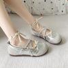 Women's Flat Shoes Autumn New Frosted Splicing Round Head Shallow Mouth Butterfly Knot Single Shoes