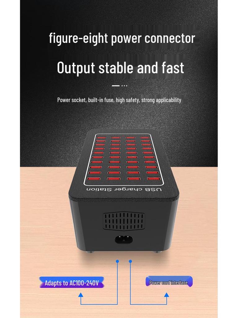 Высокомощная USB многопортовая зарядная станция: 10, 15, 20, 25, 30, 40 портов для мобильных устройств