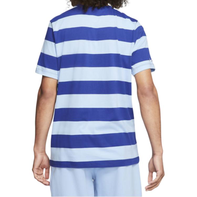 Nike Футболка с коротким рукавом в полоску Swoosh, мужские топы, синяя CQ5197-436