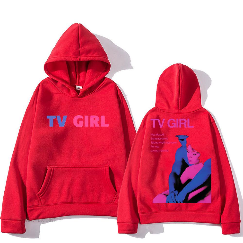 TV Girl Толстовки с капюшоном Harajuku Повседневная Ретро Толстовка на Осень/Зиму Флисовая Одежда Sudaderas Худи