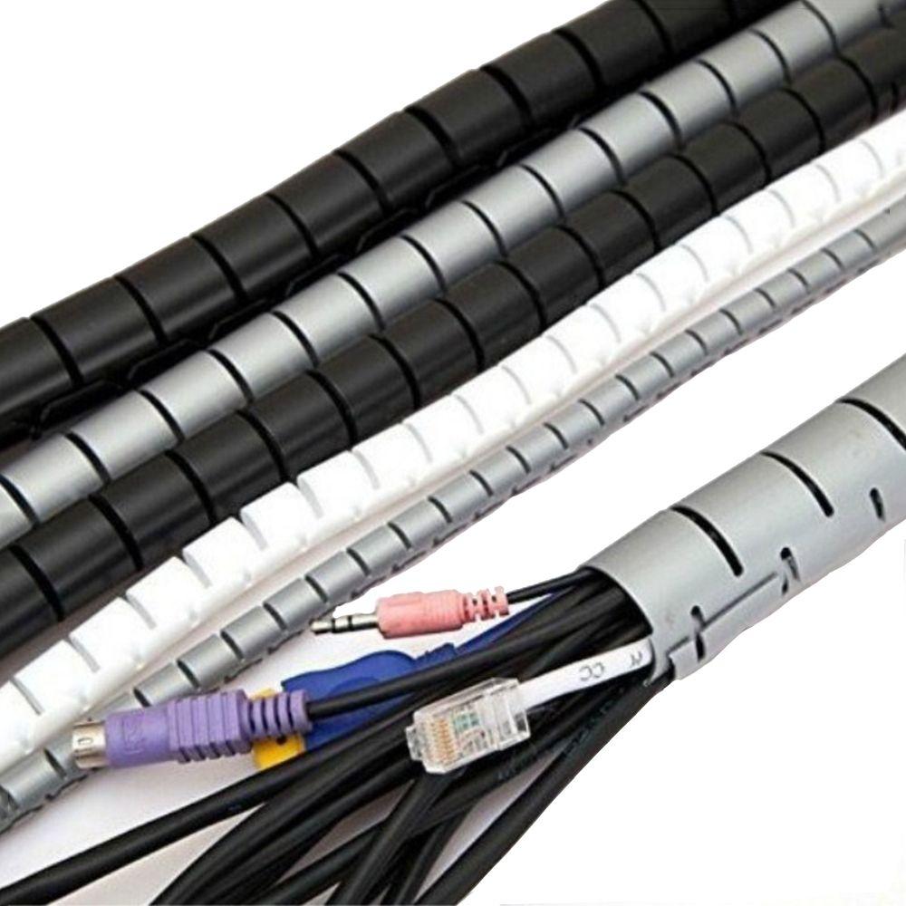 Гибкая спиральная оплетка для кабелей, органайзер для проводов, трубка для хранения, защита шнура, менеджмент