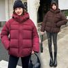 Women’s Short Hooded Windproof Thicken Warm Winter Jacket With Raglan Sleeves
