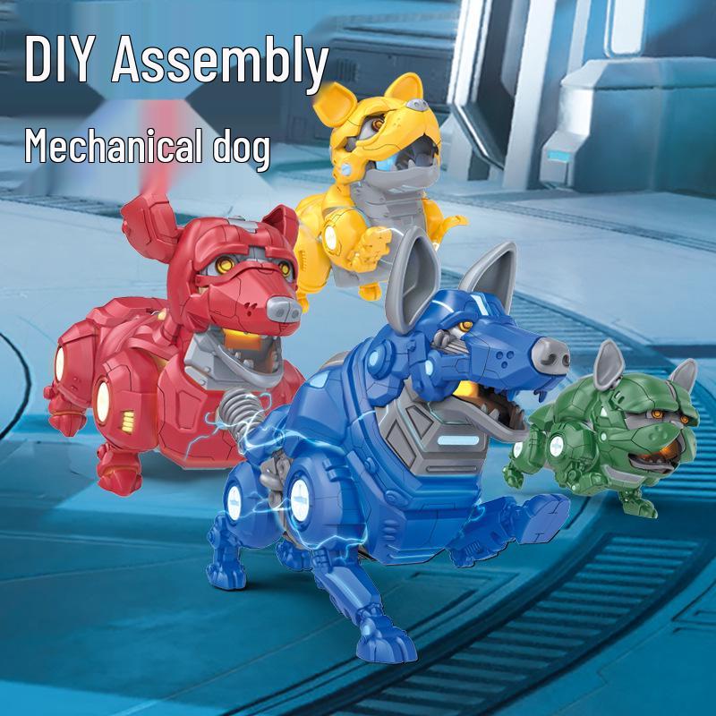Parent-Child Mechanical Dog Assembled Disassembly Toy: Hands-on Educational Brain-Building Set for Kids