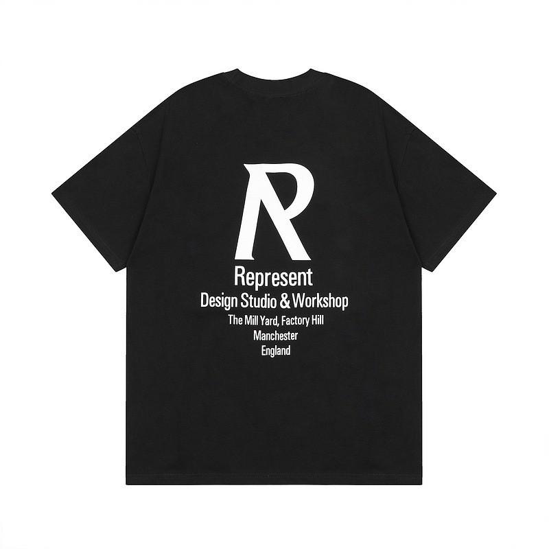American Vintage REPRES Letter Print Oversized Short Sleeve T-Shirt Couples